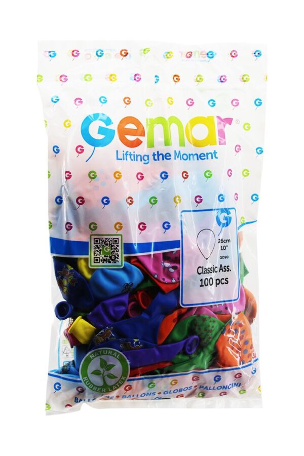 10 İNÇ - 26CM KARIŞIK RENKLİ BASKILI  BALON (K0)