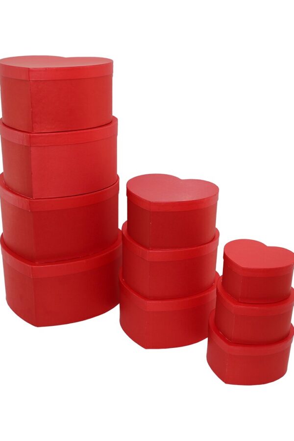 10 PCS BOY KIRMIZI KALPLİ HEDİYE KUTUSU (K0)