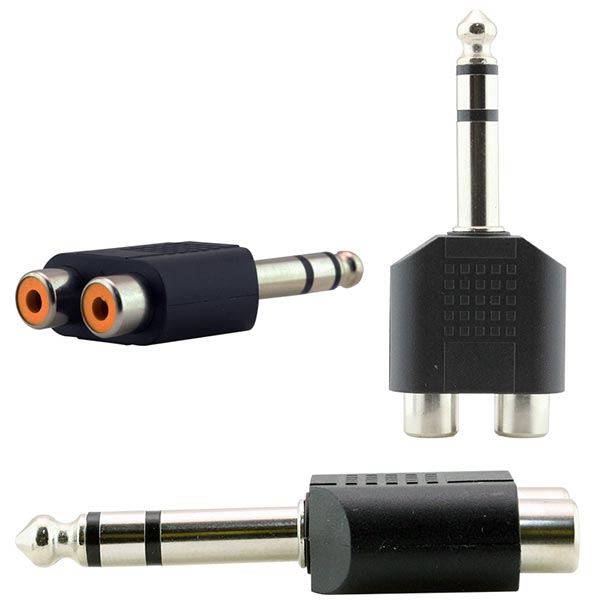 6.3 MM STEREO ERKEK / 2 RCA DİŞİ ÇEVİRİCİ JACK (K0)