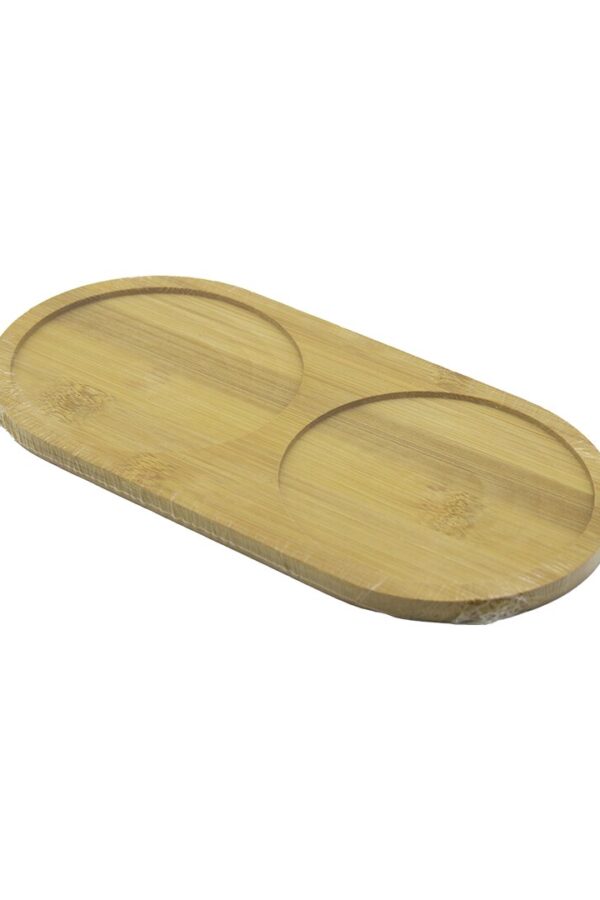 2 BÖLMELİ   OVAL  AHŞAP BAMBU YAĞDANIK ALTLIK  12X24X0.8CM (K0)