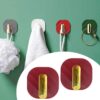 2li Yapışkanlı Retro Askılık Dolap Kapak Kulpu Kırmızı (K0)