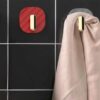 2li Yapışkanlı Retro Askılık Dolap Kapak Kulpu Kırmızı (K0) - Görsel 3