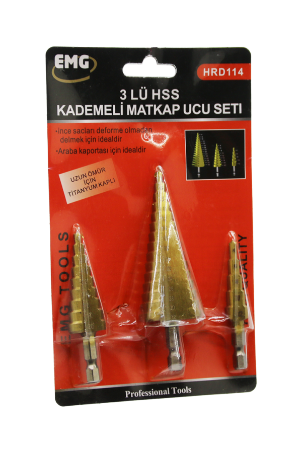3 PARÇA  HSS KADEMELİ MATKAP UCU SET (K0)