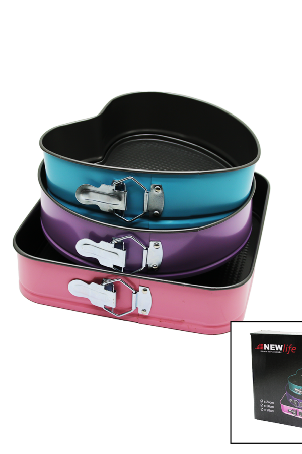 3 PARÇA  SET METAL KEK KALIP KELEPÇELİ KALP - KARE - YUVARLAK (K0)