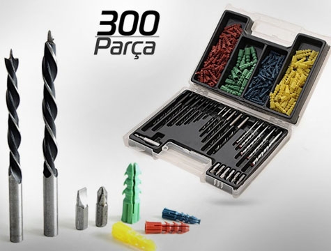 300 Parça Dübel ve Matkap Ucu Seti (K0)