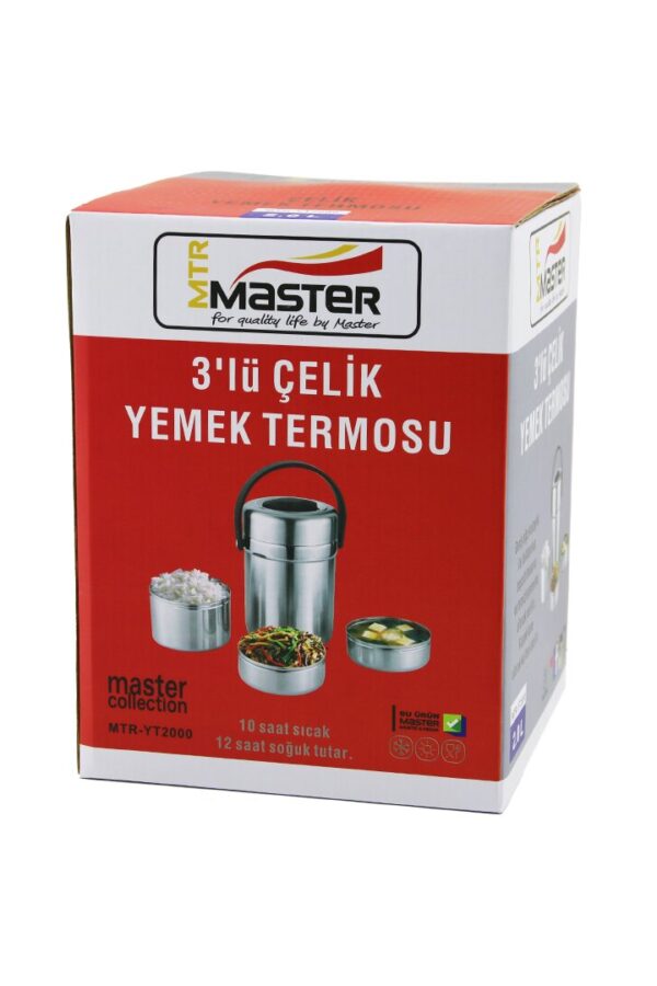 3LÜ ÇELİK YEMEK TERMOSU SEFER TASI 2LT (K0)