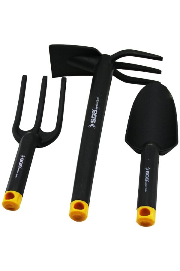 3PCS PLASTİK SİYAH ÇAPA BAHÇE SETİ TIRMIK - ÇAPA - KÜREK (K0)