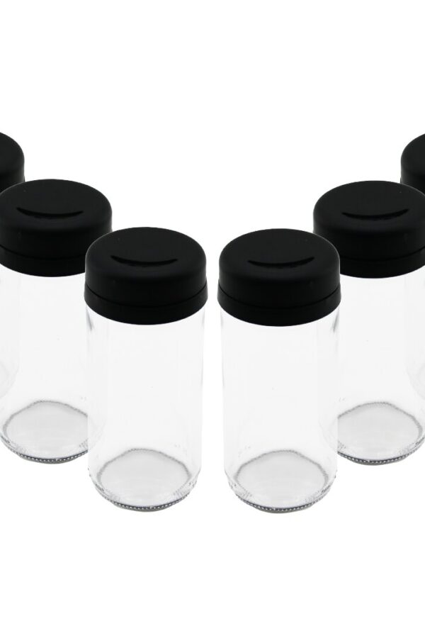 6 PCS CAM - 225ML BAHARATLIK - TUZLUK PLASTİK KAPAK (K0)