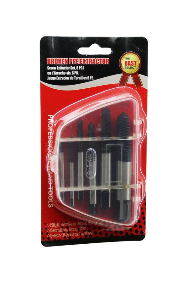 6 PCS  HASARLI VİDA ÇIKARICI SET -  SOLA DÖNEN  KLAVUZ UÇ (K0)