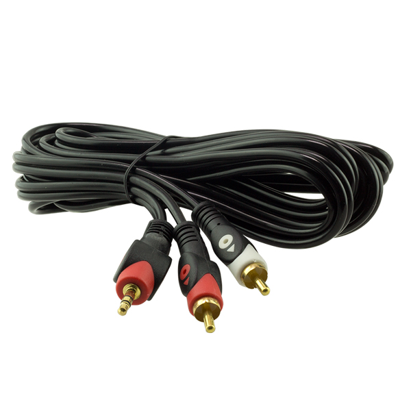 2 RCA ERKEK + 3.5 MM STEREO ERKEK GOLD 3 METRE 1.KALİTE KABLO