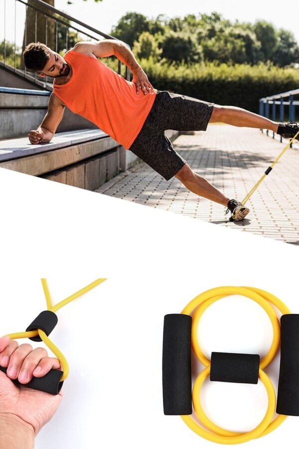 8 Şeklinde Direnç Bandı Yoga Plates Ve Vücut Geliştirme Egzersiz Bandı (K0)