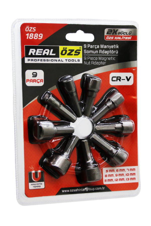 9  PARÇA   - 5-13 MM MANYETİK SOMUN SÖKME - ÇATI ADAPTÖRÜ (K0)