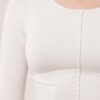 Ters Dikişli Basic Beyaz Body Bluz - Görsel 2