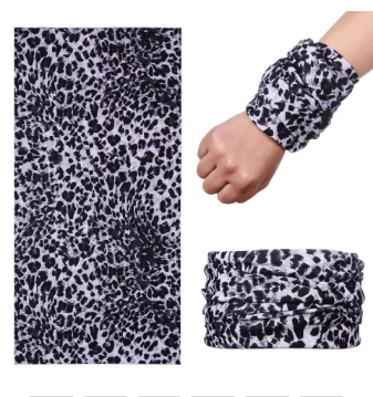 Açık Renk Leopar Baf Bandana Maske (K0)