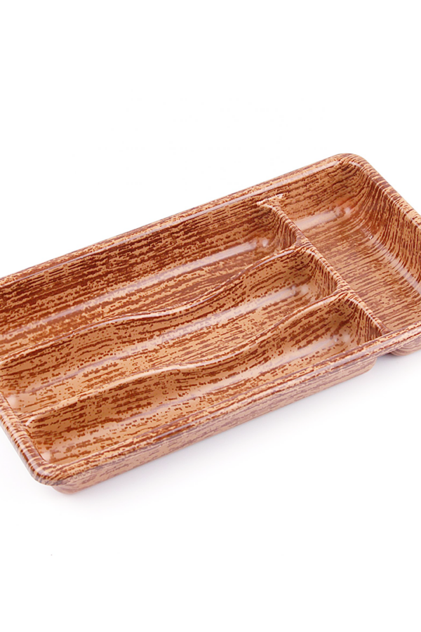 AHŞAP RENK - 4 BÖLMELİ ÇEKMECE İÇİ KAŞIKLIK 36X20CM (K0)