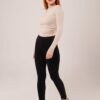 Yaka Detay Uzun Kollu Basic Krem Bluz - Görsel 3