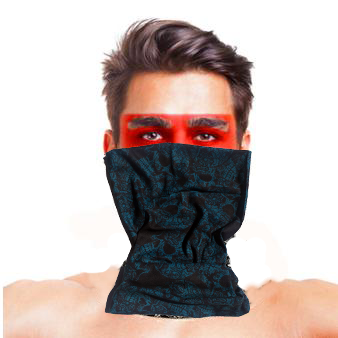 Baf Bandana Çoklu Kafatası Mavi Siyah Maske (K0)