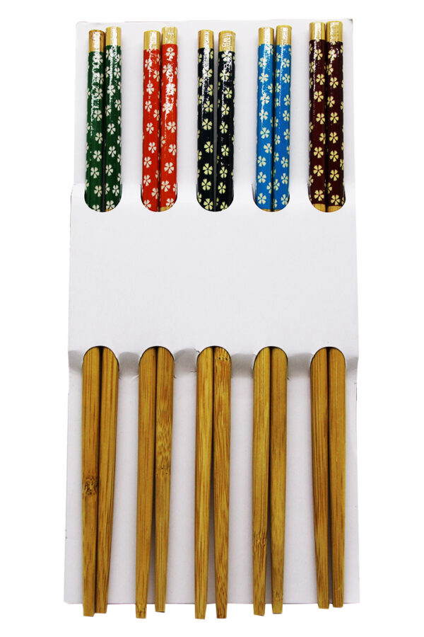 BAMBOO CHOPSTİCKS DESENLİ BAMBU 10 PARÇA  STICK ÇİN ÇUBUK SUŞİ KAŞIK (K0)