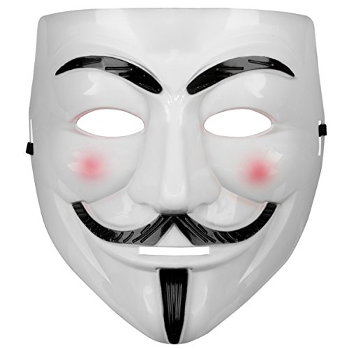 Beyaz Renk Pembe Yanaklı İthal V For Vendetta Maskesi (K0)