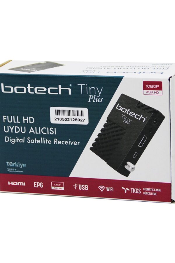 BOTECH TİNY PLUS FULL HD DİJİTAL UYDU ALICISI 1080P - HDMI - USB - WIFI - EPG - OTOMATİK KANAL GÜNCELLEME (K0)