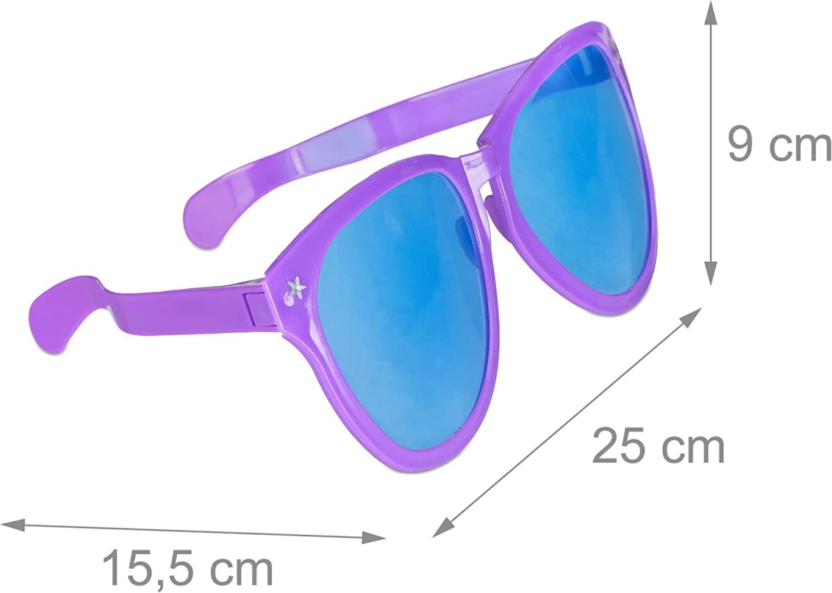 Büyük Parti Gözlüğü Rengarenk 12 Adet 27x9 cm (K0) - Görsel 5
