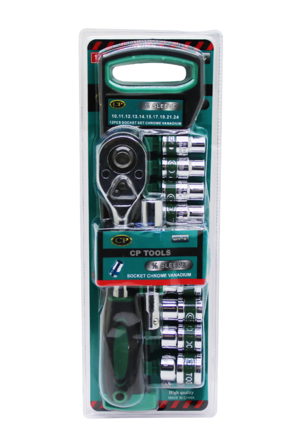 CR-V SOCKET SET 12 PARÇA  1/2 inç  VAKUMLU LOKMA SETİ (K0)