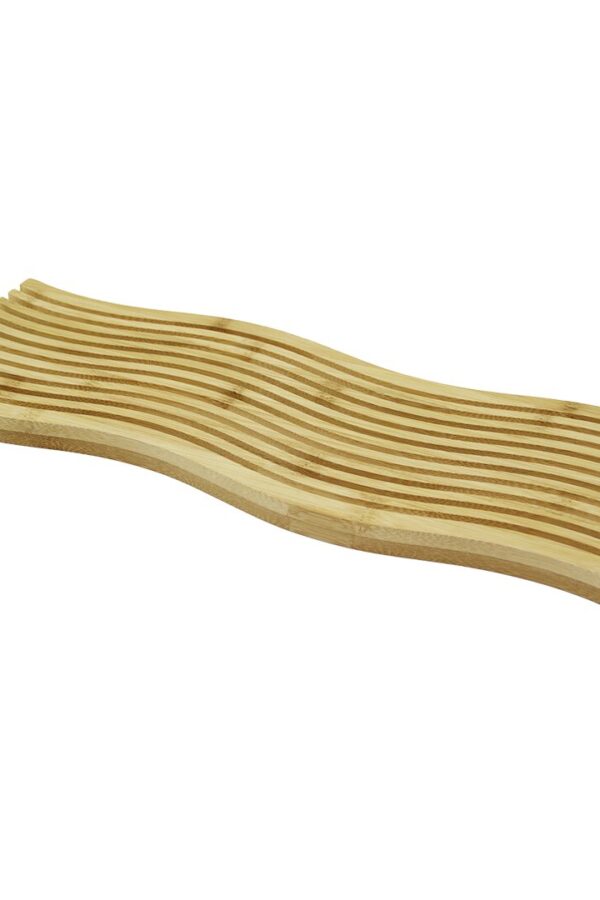 DALGALI KENAR  ÇİFT TARAF=DÜZ - DALGALI OYUK KANALLI AHŞAP BAMBU SUNUM TEPSİ 15X39X1.5CM (K0)