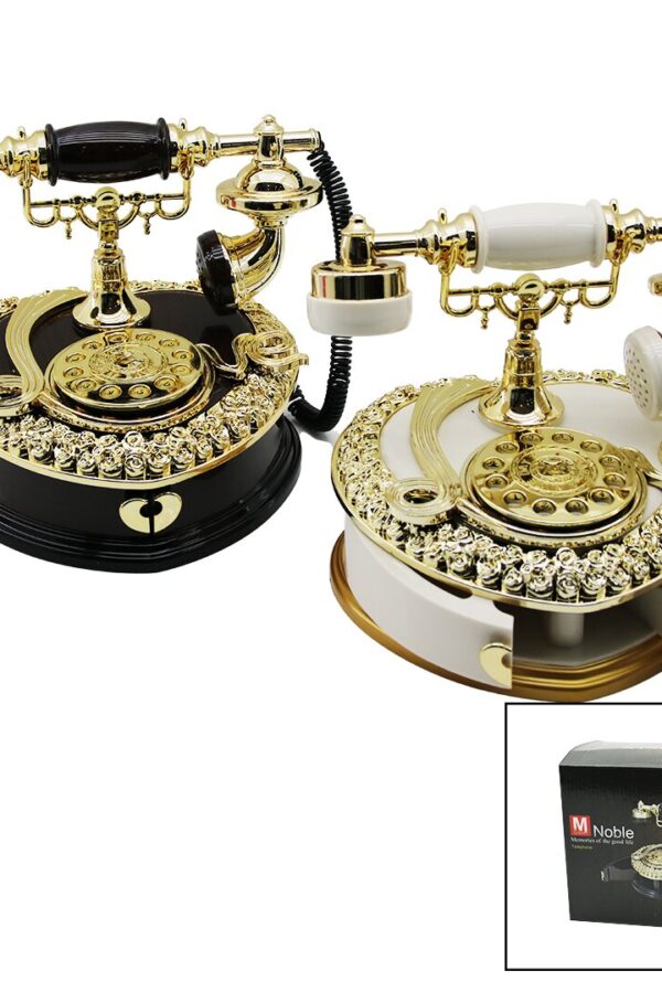 DEKORATİF  MÜZİKLİ  NOSTALJİ TELEFON -  2PCS TAKILIK ÇEKMECELİ (K0)