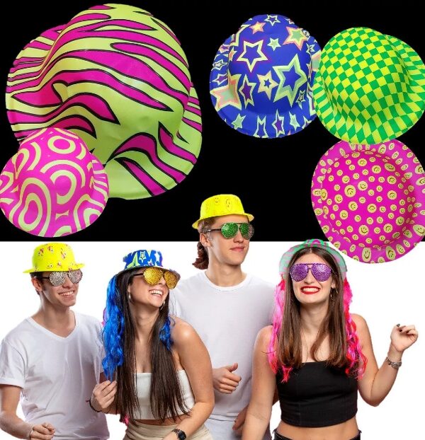 Desenli Plastik Parti Şapkaları 1 Adet (K0)