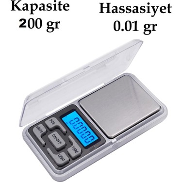Dijital Hassas Elektronik Kuyumcu Cep Terazisi Tartı 200 gr 0.01 gr (K0)