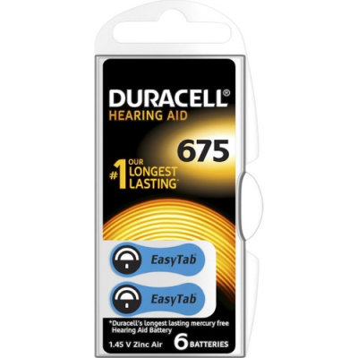 DURACELL 675 İŞİTME CİHAZ KULAK PİLİ 6 PARÇA  1 KUTU (K0)