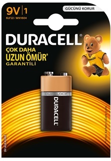 DURACELL 9V PİL TEKLİ (K0)