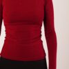 Uzun Kollu Basic Bordo Bluz - Görsel 2