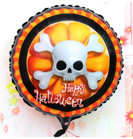 Halloween İskelet Kuru Kafa Folyo Balon 18 inç (K0)