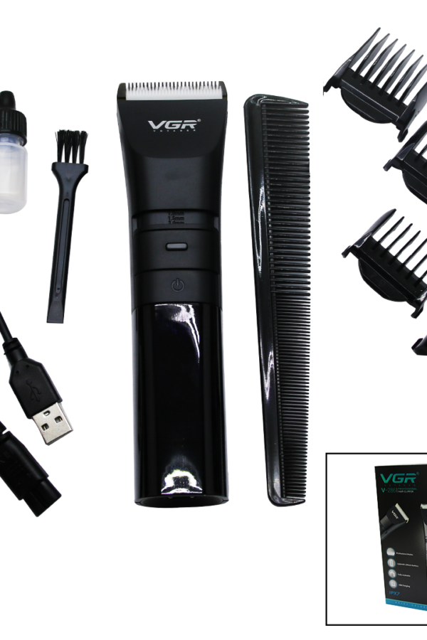 IPX7 SUYA DAYANIKLI 2 KADEMELİ TURBO - LED GÖSTERGE USB ŞARJLI SAÇ SAKAL KESME - TRAŞ MAKİNESİ  V-286 (K0)