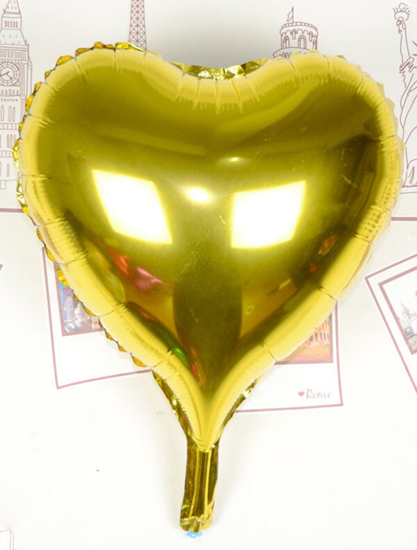 Kalp Uçan Balon Folyo Sarı 80 cm 32 inç (K0)