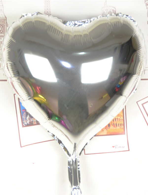 Kalp Uçan Balon Folyo Gümüş 80 cm 32 inç (K0)