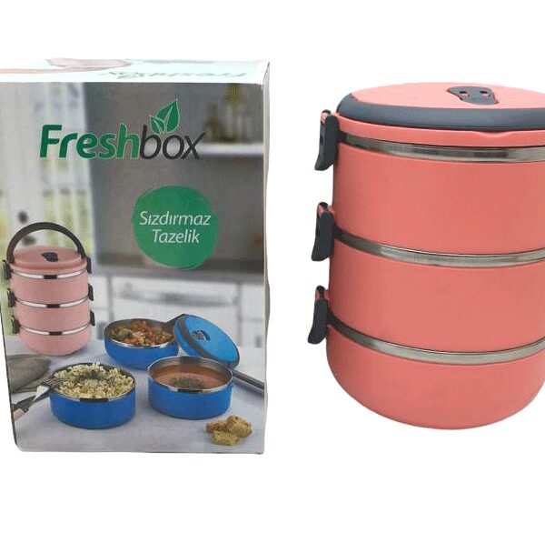 KOYU PEMBE 3LÜ SEFER TASI SAKLAMA KABI 1.8LT (K0)