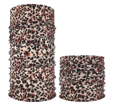Koyu Renk Leopar Baf Bandana Maske (K0)
