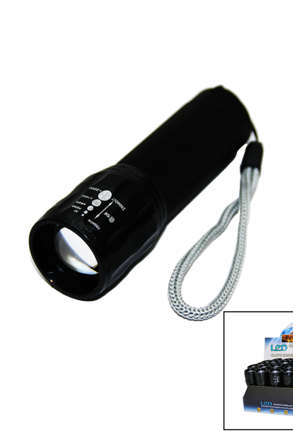 LED GOLD ORION HIGHLIGHTING ALUMİNUM FLASHLİGHT PİLLİ ZOOMLU EL FENERİ METAL KASA (K0)