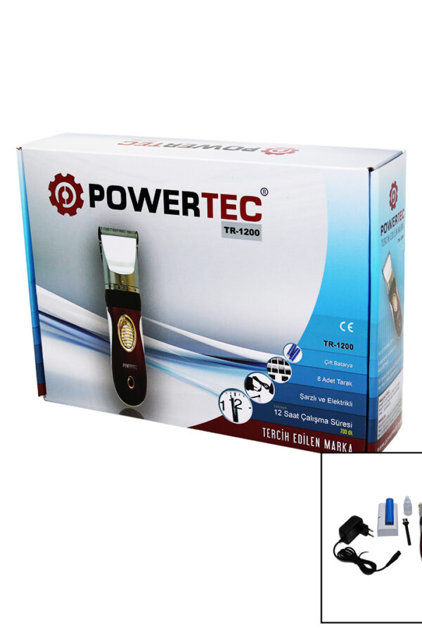 POWERTEC TR-1200 ŞARJLI TRAŞ MAKİNASI YEDEK BATARYALI (K0)
