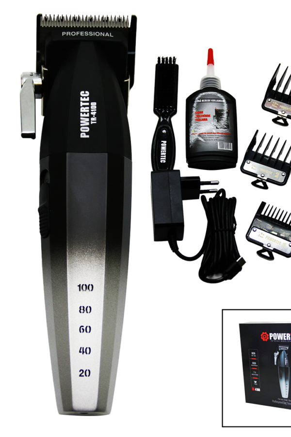 POWERTEC TR-4100 ŞARJLI FONKSİYONLU SAÇ SAKAL TRAŞ MAKİNESİ (K0)