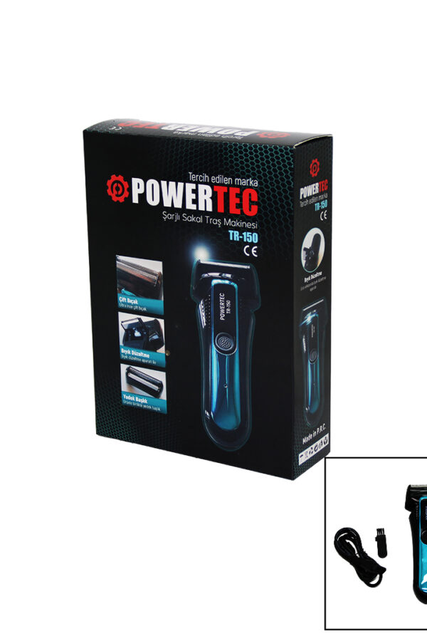 POWERTEC TR-150 ŞARJLI ÇİFT BIÇAK SIFIR SAKAL TRAŞ MAKİNESİ BIYIK DÜZELTME - YEDEK BAŞLIK (K0)