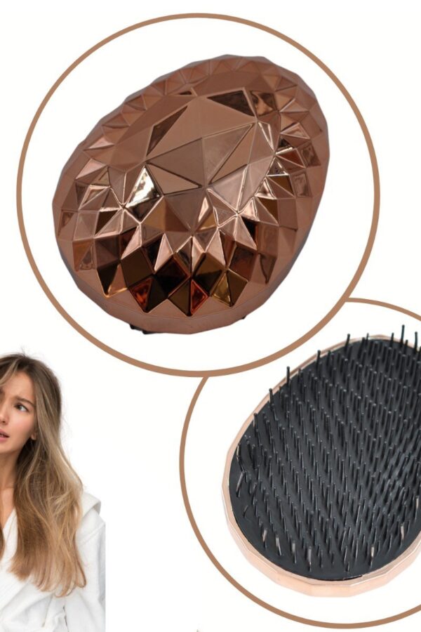Rose Gold Saç Düzleştirici Tarak Geniş Aralıklı Her Saç Tipine Uygun Fırçalı Saç Düzleştirici (K0)