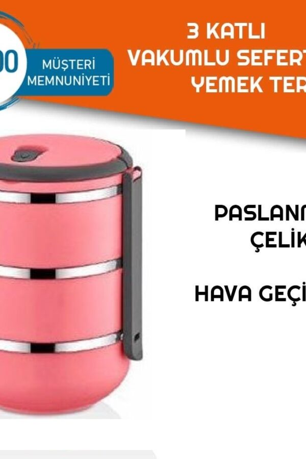 Sefer Tası Yemek Termosu Saklama Kabı Termosu 3lü - ÇELİK (K0)