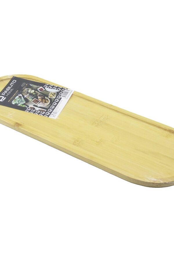 UZUN OVAL  AHŞAP BAMBU SUNUM TEPSİ  16X45CM (K0)