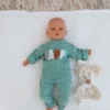 Yenidoğan Beyaz Wool Yün Kumaş Taç Nakışlı Trilüks Kundak Bebek Battaniyesi - Görsel 3