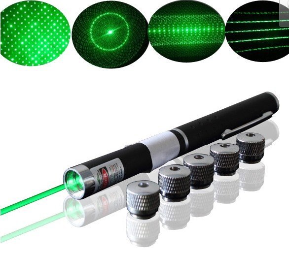 Yeşil Lazer Pointer 50 Mw 15 Km Etkili (5 Başlıklı) (K0)