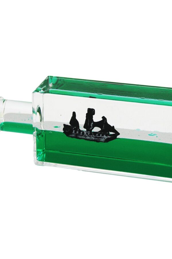YEŞİL SU  DİKDÖRTGEN MİKA - ŞİŞE  YÜZEN BATMAYAN GEMİ DEKORATİF BİBLO AKVARYUM 6.5X16.5X4.3CM (K0)