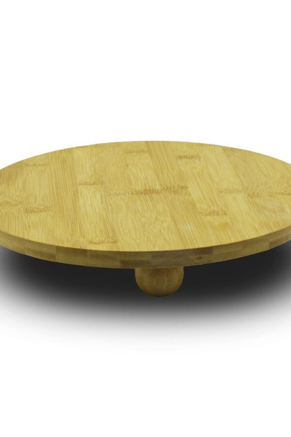 YUVARLAK=29CM   3 MİNİ TOP AYAKLI  AHŞAP BAMBU SUNUM TAHTASI - MİNİ SOFRA (K0)